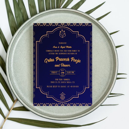 Invitation Inde Hindu Houseréchauffe Griha Pravesh