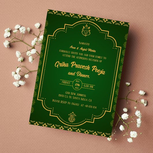 Invitation Inde Hindu Houseréchauffe Griha Pravesh
