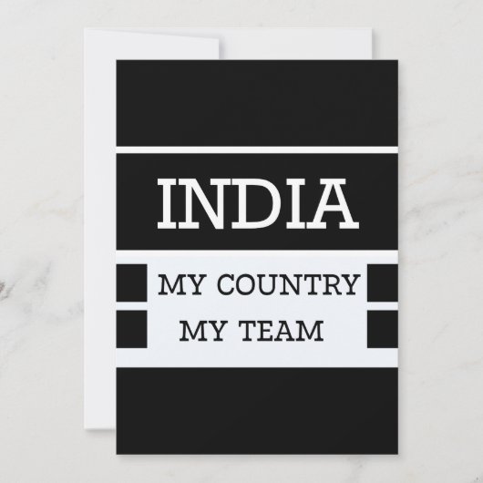 Invitation Inde Mon Pays Mon Équipe Concept (Devant)