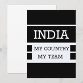Invitation Inde Mon Pays Mon Équipe Concept (Devant / Derrière)