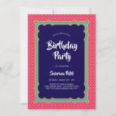 Invitation Inde Motif fête d'anniversaire 1 (Devant)