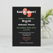 Invitation Indemnité de greffe de rein Findraisage conception (Debout devant)