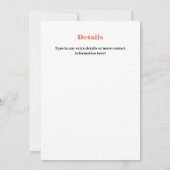 Invitation Indemnité de greffe de rein Findraisage conception (Dos)