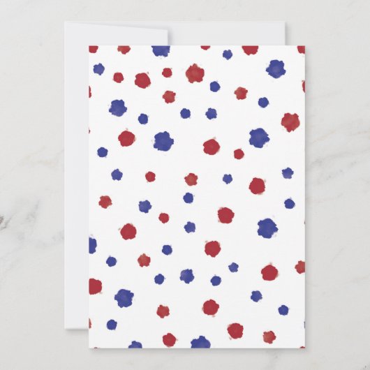 Invitation Indépendance moderne des points rouges bleus 4 jui (Dos)