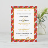 Invitation INDIA Christian Celebration Mariage RED (Debout devant)
