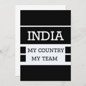 Invitation India My Country My Team Concept (Devant / Derrière)