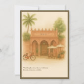 Invitation Indian Courtyard Destination mariage enregistrer l (Dos)