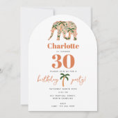 Invitation Indian Floral Paisley Ornate Elephants Birthday (Devant)