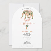 Invitation Indian Paisley Ornate Elephants Baby Shower (Devant)