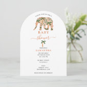 Invitation Indian Paisley Ornate Elephants Baby Shower (Debout devant)
