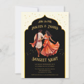 Invitation Indian Sangeet Night Dancing Couple (Devant)