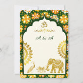 Invitation Indian Wedding Save the Date – Emerald ivory Gold  (Dos)