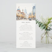 Invitation Indianapolis, Indiana Landscape Wedding Menu Card (Debout devant)
