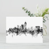 Invitation Indianapolis Indiana Skyline noir blanc (Debout devant)