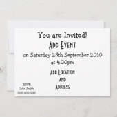 Invitation Indicateur Anglais N'Importe Quelle Occasion (Dos)