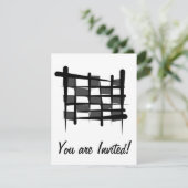 Invitation Indicateur de pinceau À damiers (Debout devant)