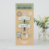 Invitation Indie Acoustic Rock ’n’ Roll Wedding Ticket (Debout devant)