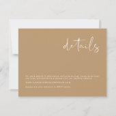 Invitation INDIE Bohemian Earth Tone Beige Détails du Mariage (Devant)