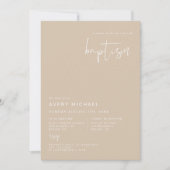 Invitation INDIE Bohemian Earth Toned Beige Desert Baptism (Devant)