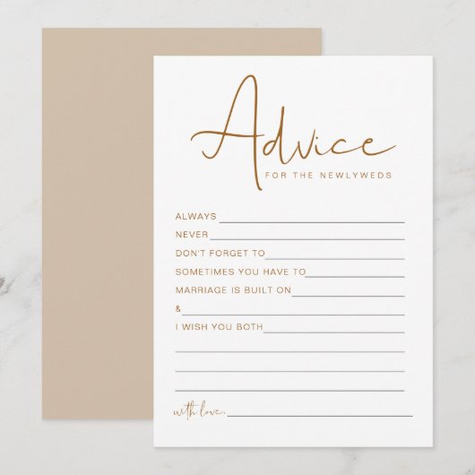 Invitation INDIE Boho Beige Nouveaux Conseils et Voeux Jeu (Devant / Derrière)