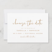 Invitation INDIE Boho Beige Orange Brûlé Changez la Date (Devant)