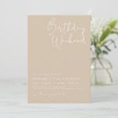 Invitation INDIE Boho Beige Taupe Désert Anniversaire (Debout devant)