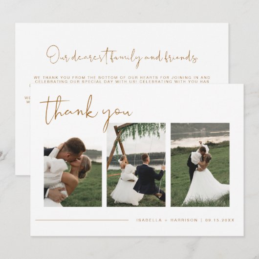 Invitation INDIE Boho Burnt Orange Photo Mariage Merci (Devant / Derrière)