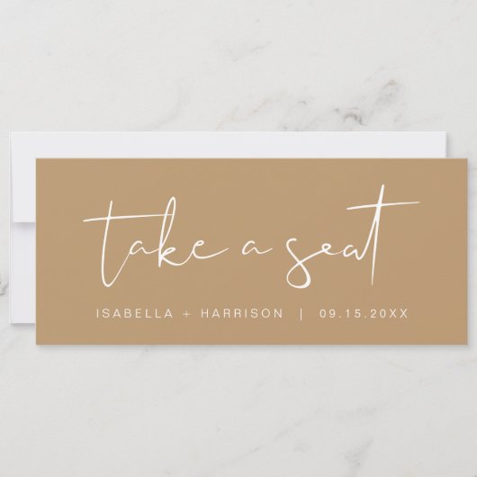 Invitation INDIE Boho Earth Tone Take a Seat Header Card (Devant)