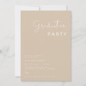 Invitation INDIE Boho Earth Toned Beige Graduation Party (Devant)