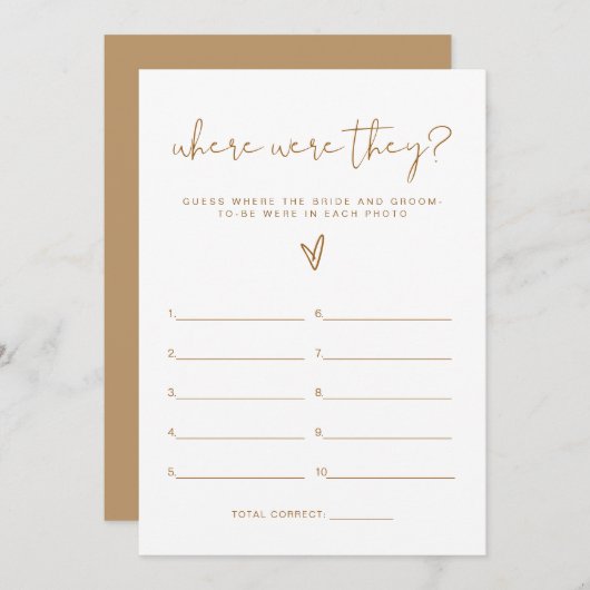 Invitation INDIE Boho Où Étaient-Ils Fête des mariées Jeu (Devant / Derrière)