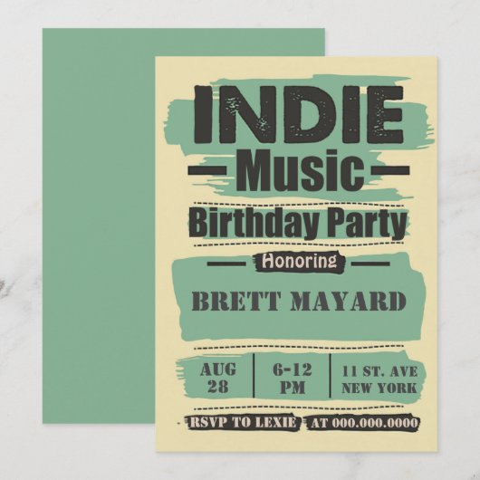 Invitation Indie Music Anniversaire (Devant / Derrière)