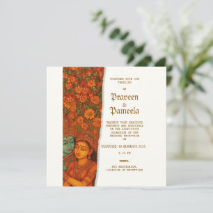Invitation indienne avec peinture murale de Radhak
