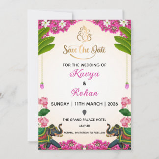 Invitation indienne de mariage "Save the Date"