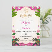 Invitation indienne de mariage "Save the Date" (Debout devant)
