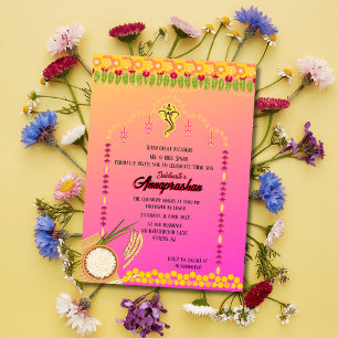 Invitation indienne du premier riz "Annaprashan"