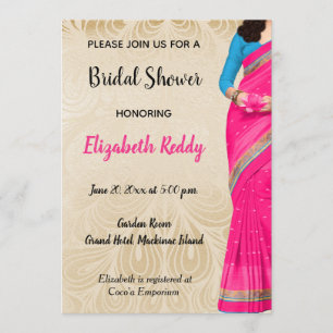 Invitation indienne hindou à la douche nuptiale