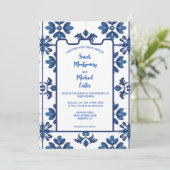 Invitation Indigo Azulejo Blue Portuguese Lisbon Decorative (Debout devant)