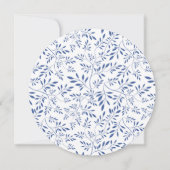 Invitation Indigo bleu feuille motif moderne mariage floral (Dos)