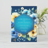 Invitation Indigo Bloom Dream Wedding (Debout devant)