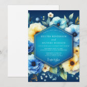 Invitation Indigo Bloom Dream Wedding (Devant / Derrière)