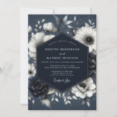 Invitation Indigo Botanical Enchantment Wedding (Devant)