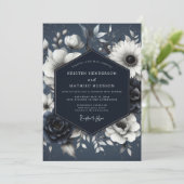 Invitation Indigo Botanical Enchantment Wedding (Debout devant)
