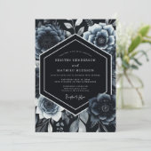 Invitation Indigo Botanical Romantic Wedding (Debout devant)