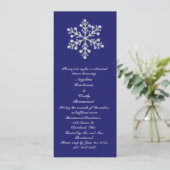 Invitation Indigo de dîner de répétition de flocon de neige (Debout devant)