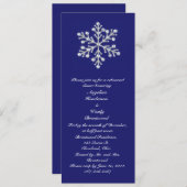 Invitation Indigo de dîner de répétition de flocon de neige (Devant / Derrière)