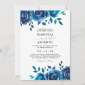 Invitation Indigo Floral Mariage (Devant)