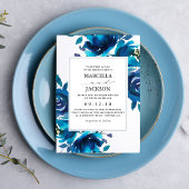 Invitation Indigo Floral Mariage