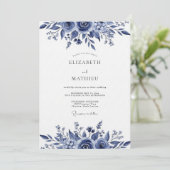 Invitation Indigo Lush Botanical Wedding (Debout devant)