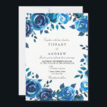 Invitation Indigo Midnight Blue Floral Wreath Wedding Invitat<br><div class="desc">Indigo Midnight Blue Floral Wreath Wedding Invite Matching collection in Niche and Nest store.</div>