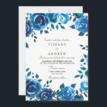 Invitation Indigo Midnight Blue Floral Wreath Wedding Invitat<br><div class="desc">Indigo Midnight Blue Floral Wreath Wedding Invite Matching collection in Niche and Nest store.</div>